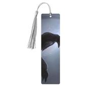 Ravens Print 5pcs Wooden Bookmarks with Tassels, Reading Page Markers Book Marks, Gifts for Men Women