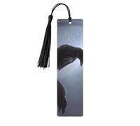 Ravens Print 5pcs Wooden Bookmarks with Tassels, Reading Page Markers Book Marks, Gifts for Men Women