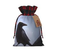 Ravens Print Drawstring Bags, Candy Snack Bag, Reusable Holiday Pouches for Wrapping & Storage M