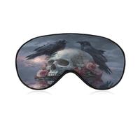 Ravens Skull Comfortable Sleep Mask with Adjustable Strap Soft Eyeshade for Night Sleeping Flight Nap Travel