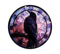 Ravens Stained Glass Suncatchers Window Hangings Ornament Colorful Panel Wall Arts Home Garden Decors For Yard Ravens Stained Suncatchers