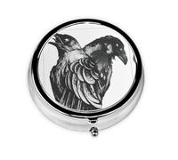 Ravens This Small, Round Pill Box is a Portable Travel Medicine Organizer with Three compartments for Storing Daily medications.