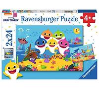 Ravensburger 05124 Family Pinkfong Baby Shark Tiere Jigsaw Puzzle, White