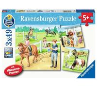 Ravensburger 05129 Children's Puzzle "A Day at the Riding Yard" 3 x 49 Pieces Wieso? Weshalb? Warum? Puzzle for Children from 5 Years