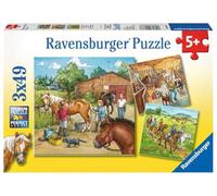 Ravensburger 09237 Jigsaw Puzzle 3 x 49 Pieces A Day with Horses