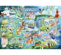 Ravensburger 1000 Piece Jigsaw Puzzle Old Father Thames by Jane Tomlinson - River Thames Map Artwork, British Landscape Puzzle for Adults & Families, Scenic UK Illustration Gift