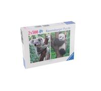 Ravensburger 12000241 - Panda and Koala - 2x500 Piece Jigsaw Puzzle - Adult and Youth Jigsaw Puzzles from 12 Years
