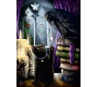Ravensburger 12000314 - Black Cat and Raven - 500 pieces jigsaw puzzle - Puzzle for adults and kids age 12 years up, animal puzzle