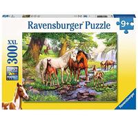 Ravensburger 12904 Animals Wild Children's Puzzle, 12904 Wild Horses on the River, Horse Puzzle for Children from 9 Years, with 300 Pieces in XXL Format, Yellow, 19 x 14 cm