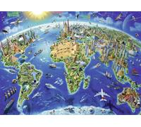 Ravensburger - Children's Puzzle - 300 p XXL Puzzle - Map of World Monuments - Ages 9 and Above - 13227