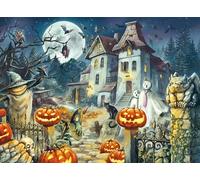 Ravensburger 13264 Halloween House 300 XXL Animals, unicorn Children's Puzzle, Orange and Black