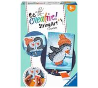 Ravensburger 18244 BeCreative String Art Penguin Creative Thread Pictures with Cheeky Penguins, for Children from 6 Years