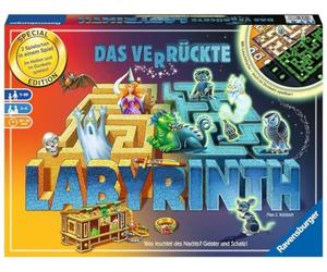 Ravensburger 26687 - Labyrinth Glow in the Dark - Family Classic with Luminous Colour, Game for Children and Families from 7 Years - Board Game Suitable for 2-4 Players - Search for Treasures