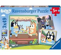 Ravensburger Bluey 3 x 49 Piece Jigsaw Puzzles for Kids, 3 Puzzle Set with Colourful Bluey Designs, Ages 5 Years and Up