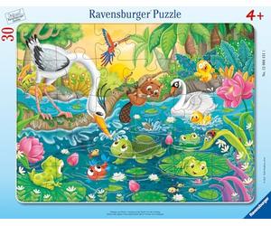 Ravensburger - 30 piece frame puzzle - Summer at the pond | Girl or boy from 4 years old - high-quality puzzle - thick and durable cardboard