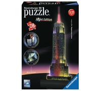 Ravensburger 3D Night Edition Jigsaw Puzzles | Big Ben Eiffel Tower Empire State