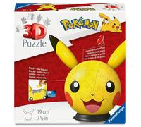 Ravensburger 3D Puzzle 12008076 - Puzzle-Ball Pikachu - Puzzleball mit ansteckba