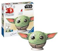 Ravensburger 3D Puzzle Ball with Ears - Grogu - Ages 6+ | 72 Pieces, Star Wars The Mandalorian, No Glue Required, Creative Craft Construction Kits for Kids & Adults