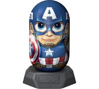 Ravensburger 3D Puzzle Hylkies No. 33 Captain America - Ages 8+ | 54 Pieces, Marvel Heroes, No Glue Required, Creative Craft Construction Kits for Kids & Adults