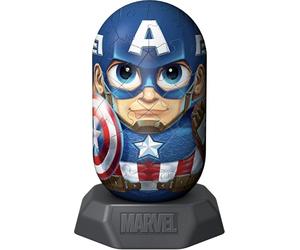 Ravensburger 3D Puzzle Hylkies No. 33 Captain America - Ages 8+ | 54 Pieces, Marvel Heroes, No Glue Required, Creative Craft Construction Kits for Kids & Adults