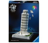 Ravensburger 3D Puzzle Iconics: 12008028 Tower of Pisa - with Light - Probably the Most Famous Leaning Tower in the World as Detailed and Illuminated Model