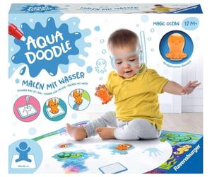 Ravensburger 4568 Aquadoodle Magic Ocean - Stain-free Stamping and Discovering with Water - Stamp Set with Magic Fabric Mat for Babies from 1 Year