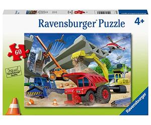 Ravensburger 5182 Construction Trucks - 60 Piece Puzzles for Kids, Every Piece is Unique, Pieces Fit Together Perfectly