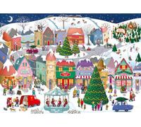 Ravensburger Christmas Town 1000 Piece Jigsaw Puzzle for Adults and Families - Festive Winter Village Scene by artist Emma Allen