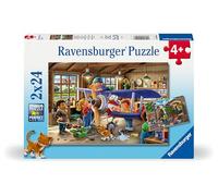 Ravensburger Airplane & Train Repairs - Jigsaw Puzzles for Boys and Girls Age 3 Years Up - 2x 24 Pieces
