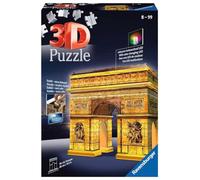 Ravensburger Arc De Triomphe 3D Jigsaw Puzzle for Adults and Kids Age 8 Years Up - Night Edition with LED Lighting - 216 Pieces - No Glue Required