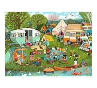 Ravensburger Camping Adventures 500 Piece Jigsaw Puzzle for Adults & Teens - Angela Holland Countryside Camping Scene with Caravans, Tents & Lakeside Picnic
