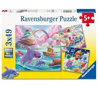 Ravensburger Candy Coastline 3 x 49 Piece Jigsaw Puzzle for Kids Age 5 Years+ - Colourful Fantasy Ocean & Sweet Candy Adventure Puzzles for Children - Premium Quality Kids Puzzle Set