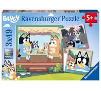 Ravensburger Bluey 3 x 49 Piece Jigsaw Puzzles for Kids, 3 Puzzle Set with Colourful Bluey Designs, Ages 5 Years and Up