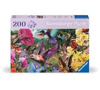 Ravensburger Feel Well - Hummingbirds and Butterflies - 200 Piece Jigsaw Puzzle | Thicker Pieces Large Image Format and Included Stand | Premium Qua