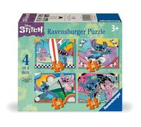 Ravensburger Disney Stitch 4 in a Box Jigsaw Puzzles for Kids Age 3 Years Up - 12, 16, 20 & 24 Pieces - 2025 Edition
