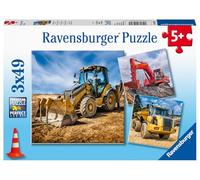 Ravensburger Children's Puzzle - 05032 Construction Vehicles in Use - Puzzle for Children from 5 Years with 3 x 49 Pieces