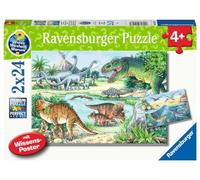 Ravensburger Children's Puzzle - 05128 Dinosaurs and Their Habitats - 2 x 24 Pieces Wieso? Weshalb? Warum? Puzzle for Children from 4 Years