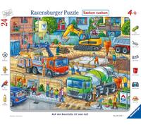 Ravensburger Children's Puzzle - 05142 "Auf der Baustelle ist was los!" - Frame Puzzle for Children from 4 Years, with 24 Pieces