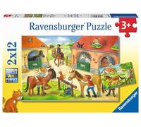 Ravensburger Children's Puzzle - 05178 Holidays on the Horse Farm - Puzzle for Children from 3 Years with 2 x 12 Pieces
