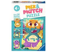 Ravensburger Children's Puzzle - 05197 Mix & Match Cute Dinos - Puzzle for Children from 4 Years with 3 x 24 Pieces