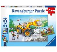 Ravensburger Children's Puzzle - 07802 Digger and Forest Tractor - Puzzle for Children from 4 Years with 2 x 24 Pieces