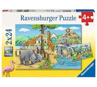 Ravensburger Children's Puzzle - 07806 Welcome to the Zoo - Puzzle for Children from 4 Years with 2 x 24 Pieces, Yellow