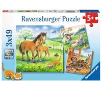 Ravensburger Children's Puzzle - 08029 Cuddly Time - Puzzle for Children from 5 Years with 3 x 49 Pieces
