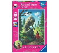 Ravensburger Children's Puzzle - 12988 Little Red Riding Hood and the Wolf - Fairy Tale Puzzle for Children from 6 Years, with 100 Pieces in XXL Format, with Glitter