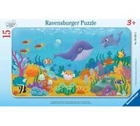 Ravensburger Children's Puzzle - Animal Children Underwater - 15 Pieces Frame Puzzle for Children from 3 Years