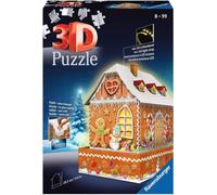 Ravensburger Christmas Gingerbread House 3D Jigsaw Puzzle for Adults and Kids Age 8 Years Up - with LED Lighting - 216 Pieces - No Glue Required