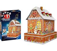 Ravensburger Christmas Gingerbread House 3D Jigsaw Puzzle for Adults and Kids Age 8 Years Up - with LED Lighting - 216 Pieces - No Glue Required