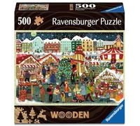 Ravensburger Christmas Market 500 piece Wooden Jigsaw Puzzle for Adults and Kids Age 14 Years Up