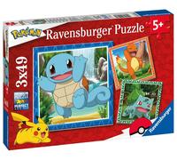 Ravensburger Classic Pokemon Gifts for Boys and Girls - 3x 49 Piece Jigsaw Puzzl