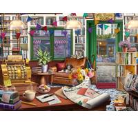 Ravensburger Cobblestone Road No. 3 Enchanted Bookshop 1000 Piece Jigsaw Puzzle for Adults and Families - Cosy Bookstore Scene by Artist Tetiana Bulba